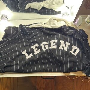 Legend Black and White Striped Hoodie